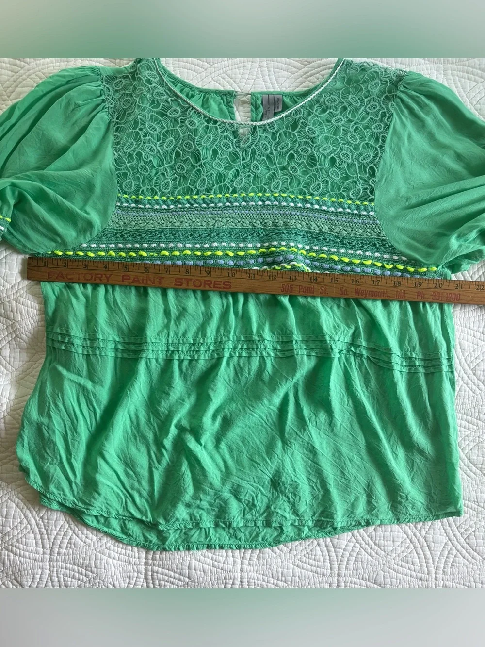 Anthropologie Blank London Sunshine Peasant Blouse XL